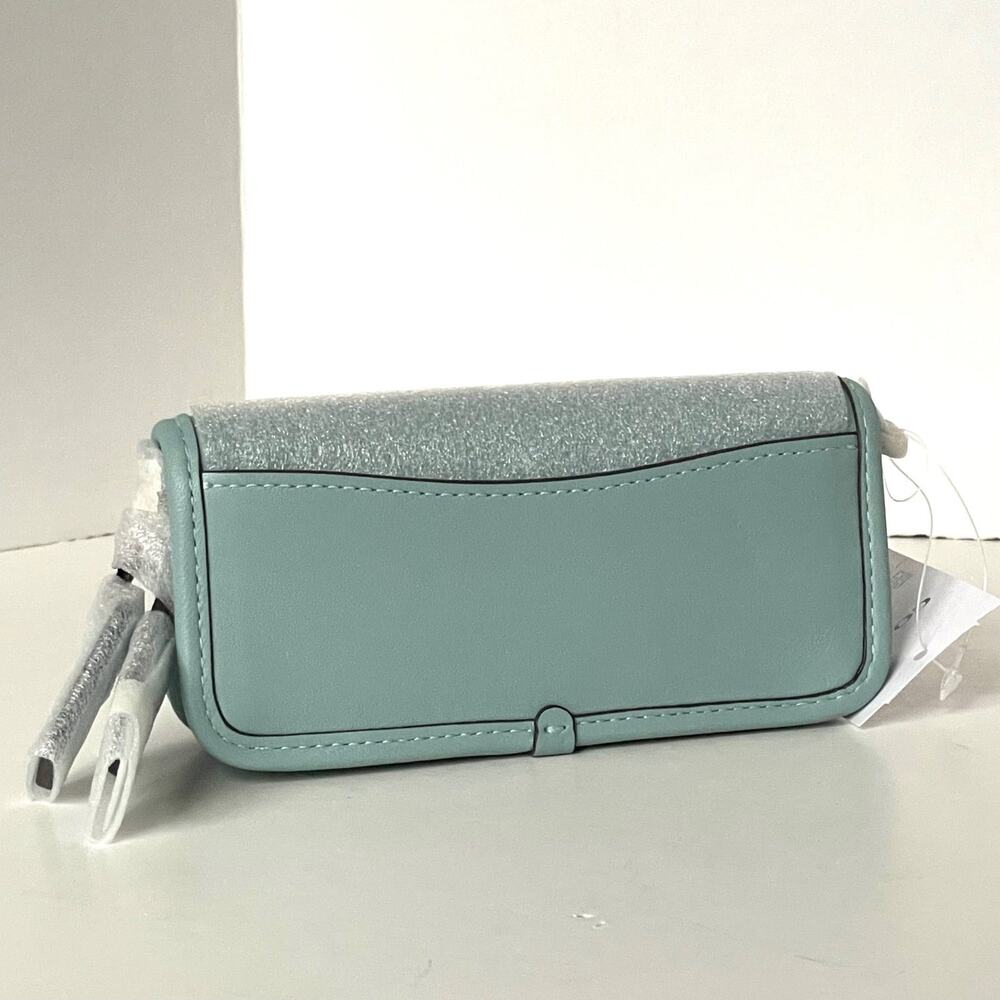 Coach Mini Dinky 14 Crossbody Bag Light Blue Leather Gold Chain CZ108 - Picture 2 of 12